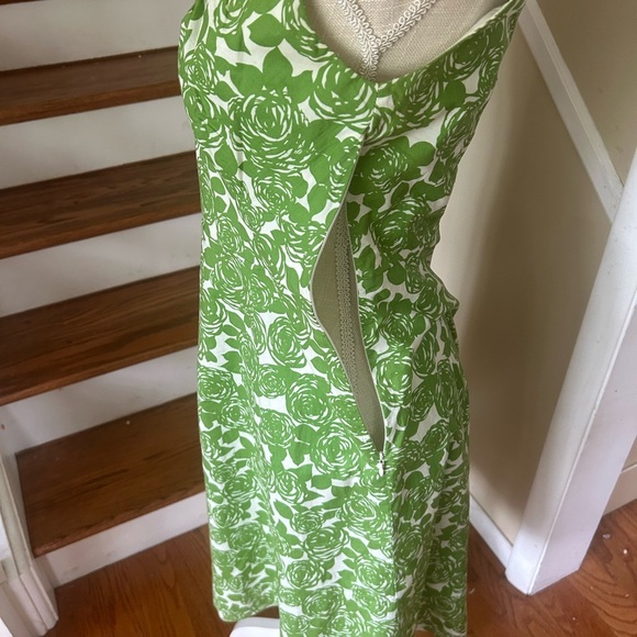 Boden Floral Sheath Dress Green White 10R Preppy Summer Business Casual Classic - Picture 3 of 12